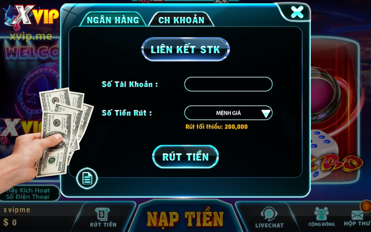 Hai phương thức rút tiền đơn giản được nhiều người chơi lựa chọn