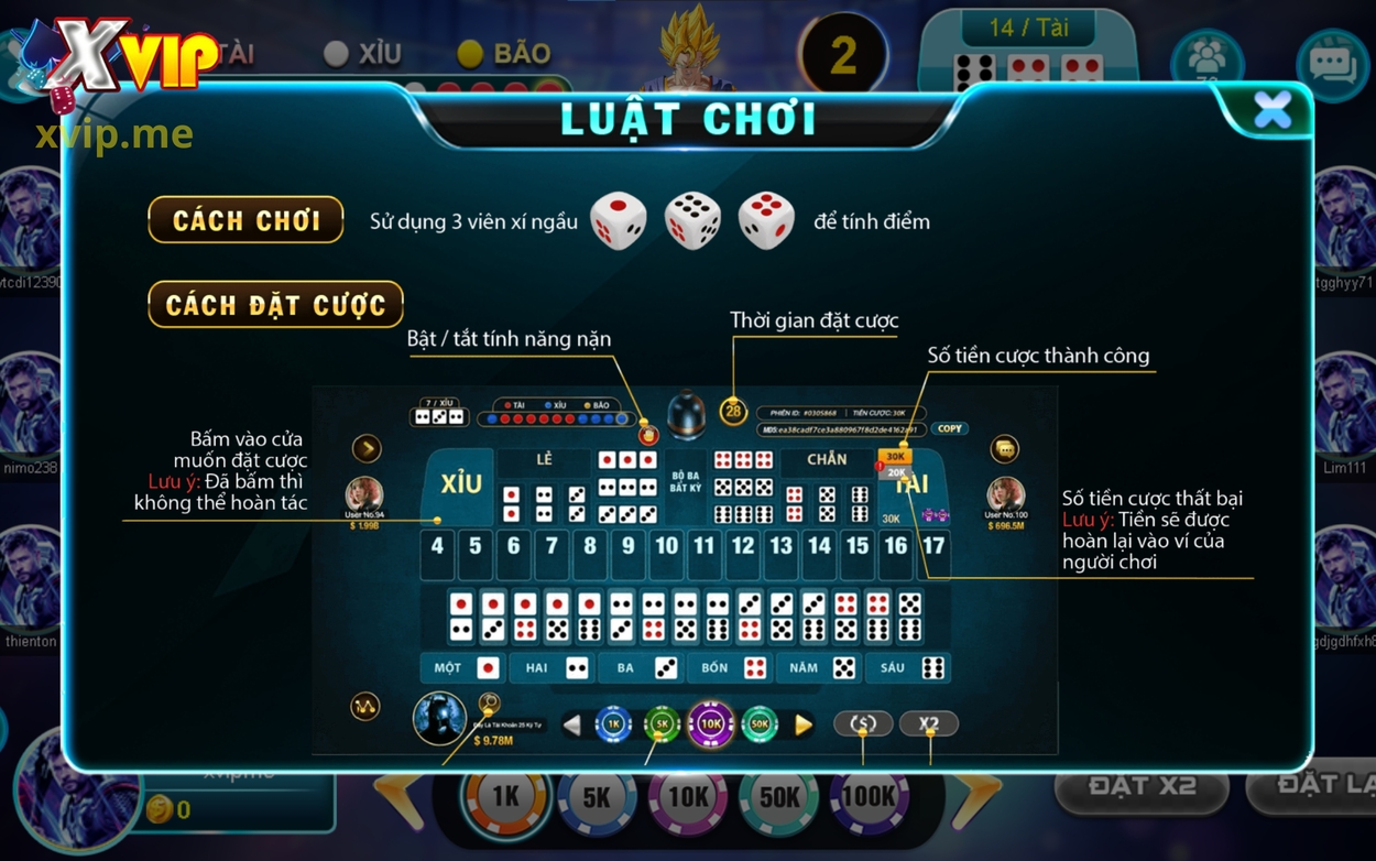 Luật chơi dễ hiểu được giải thích chi tiết